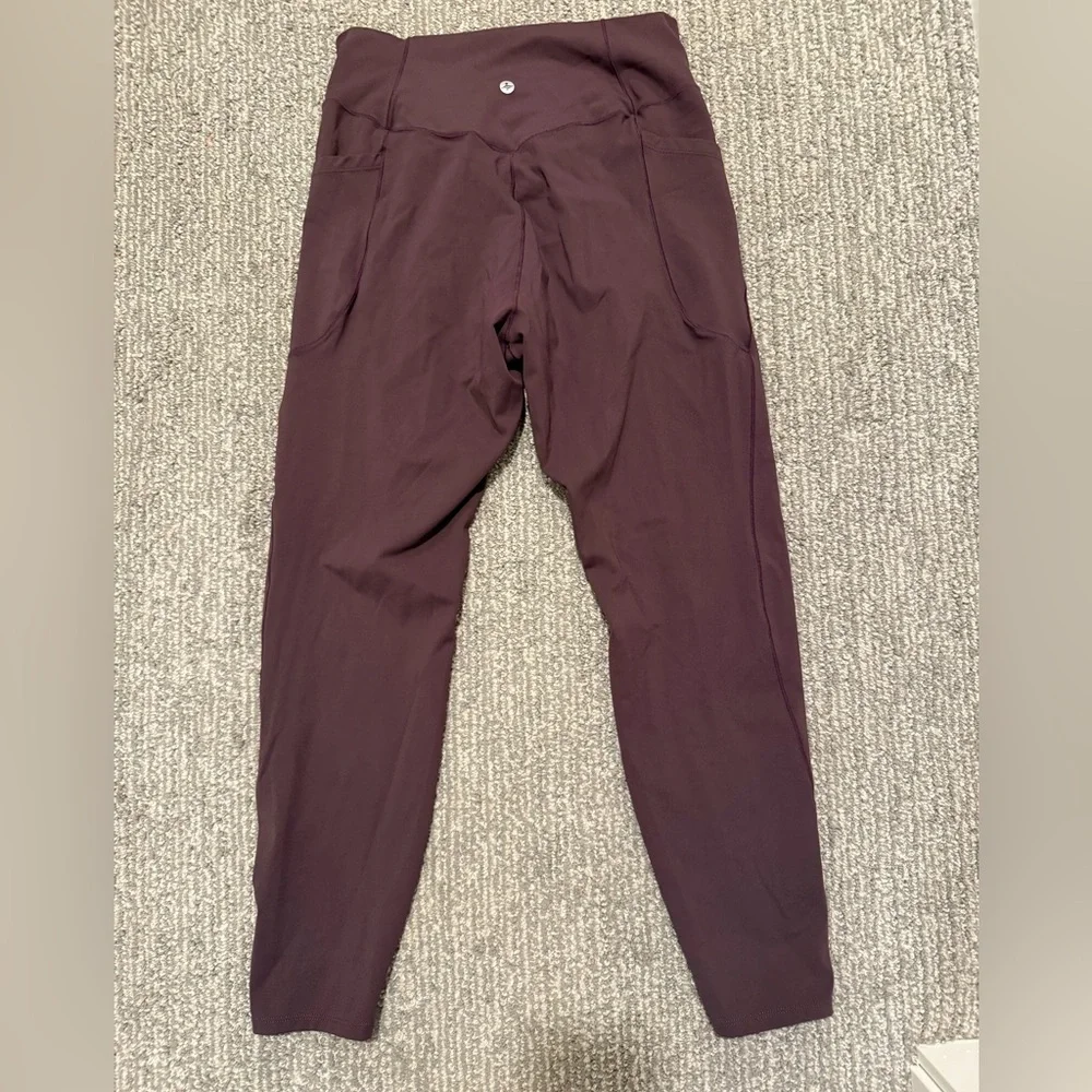 Halara High-Rise 7/8 Leggings | Plum Burgundy | Size L - Picture 3 of 4